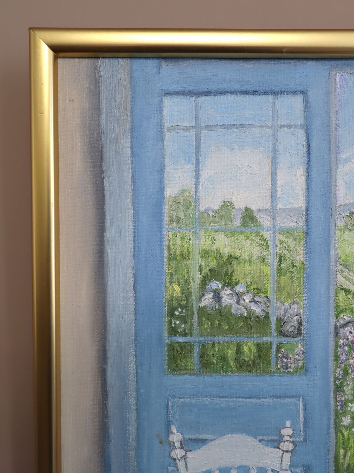 Open Doors To Summer, In Oil Onto Canvas Mid 20th Century photo vinterior