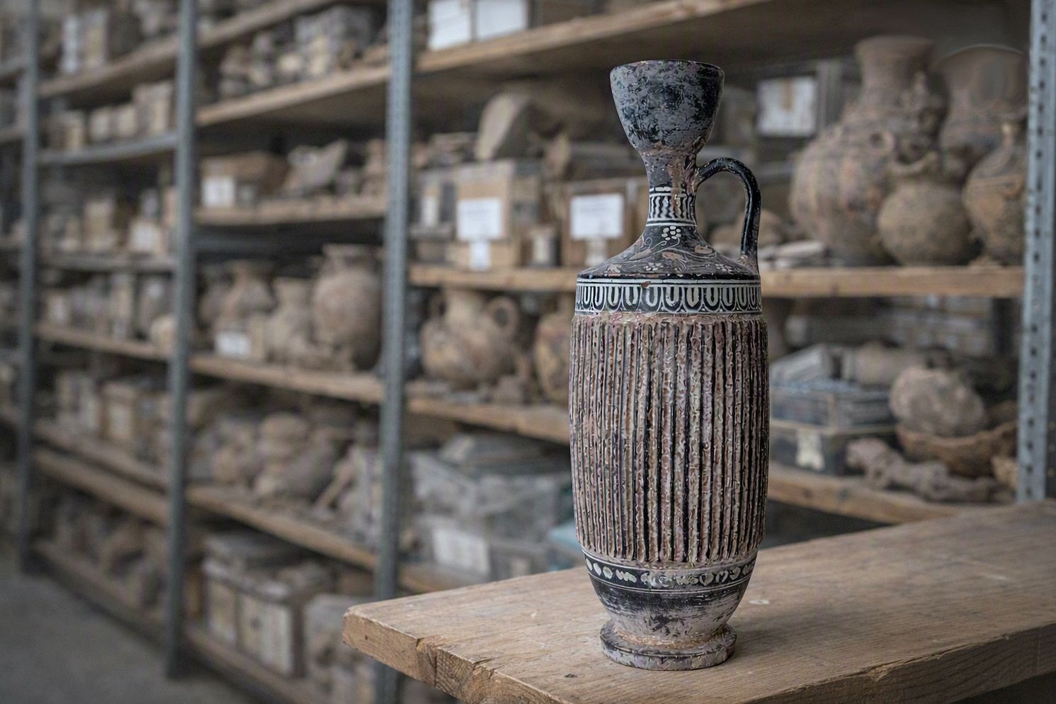 1100.0 Lekythos van Gnathia, Attische stijl, 4e eeuw v.Chr. photo