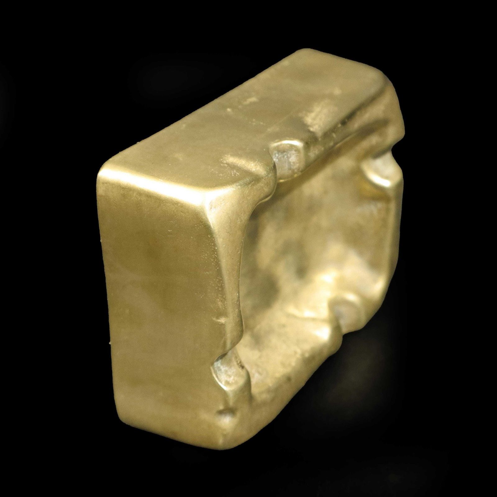 Woonaccessoires Sculpturele Brutalist gegoten bronzen sigarenasschaal, Duitsland jaren 1960 photo