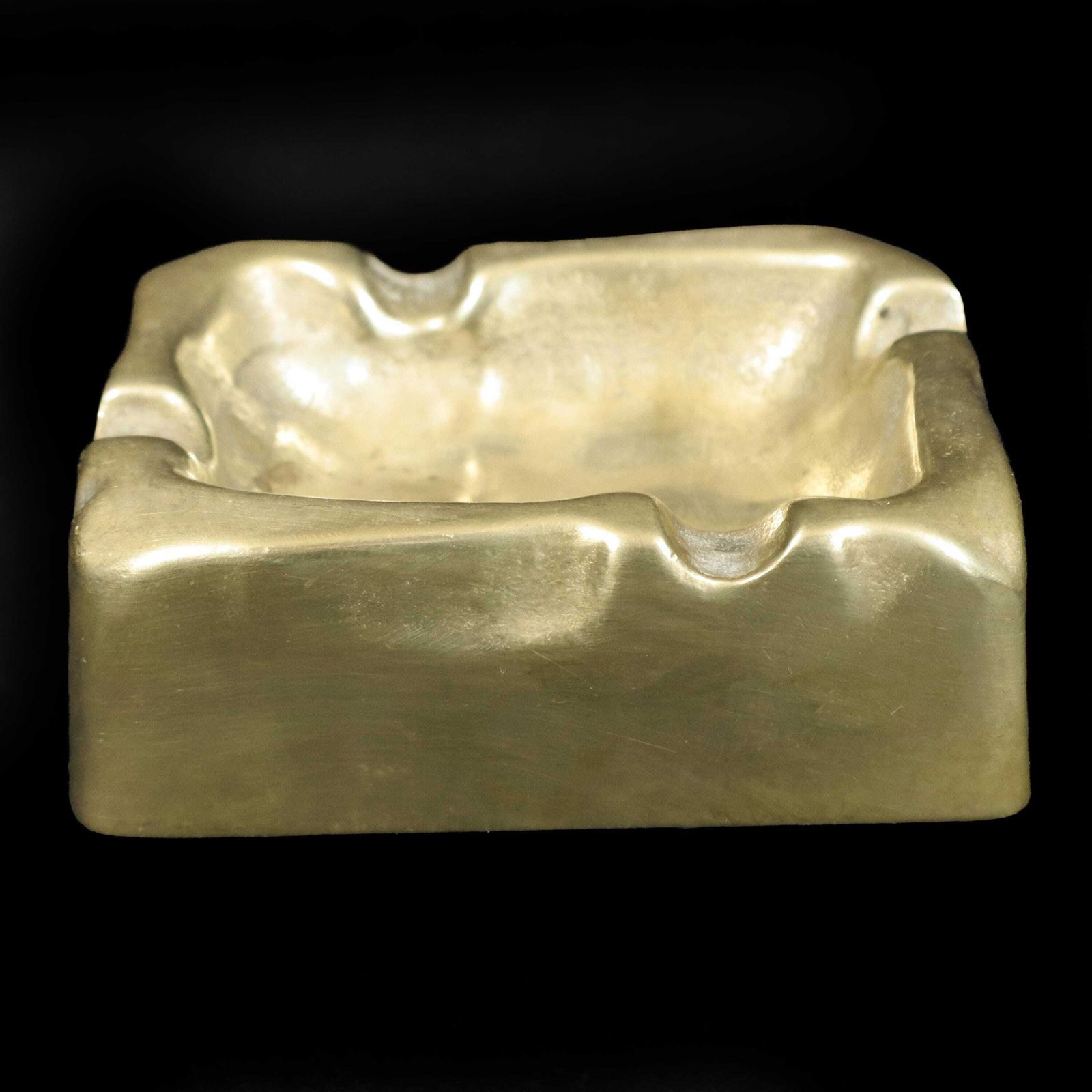 photo vinterior Sculpturele Brutalist gegoten bronzen sigarenasschaal, Duitsland jaren 1960