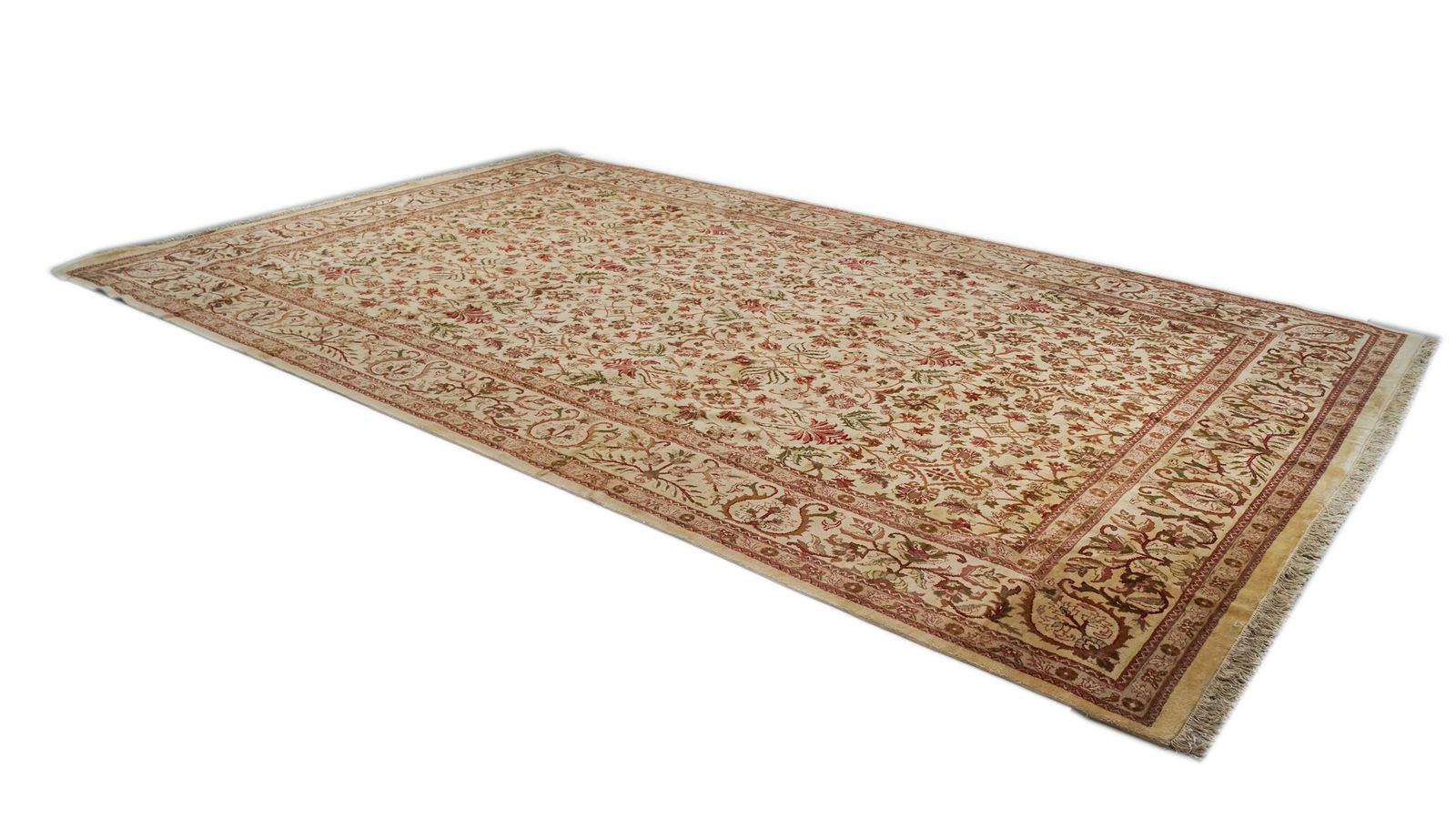 Vintage Indiaas Jaipur tapijt, 567 × 359 cm, ca. jaren 1990 photo for sale