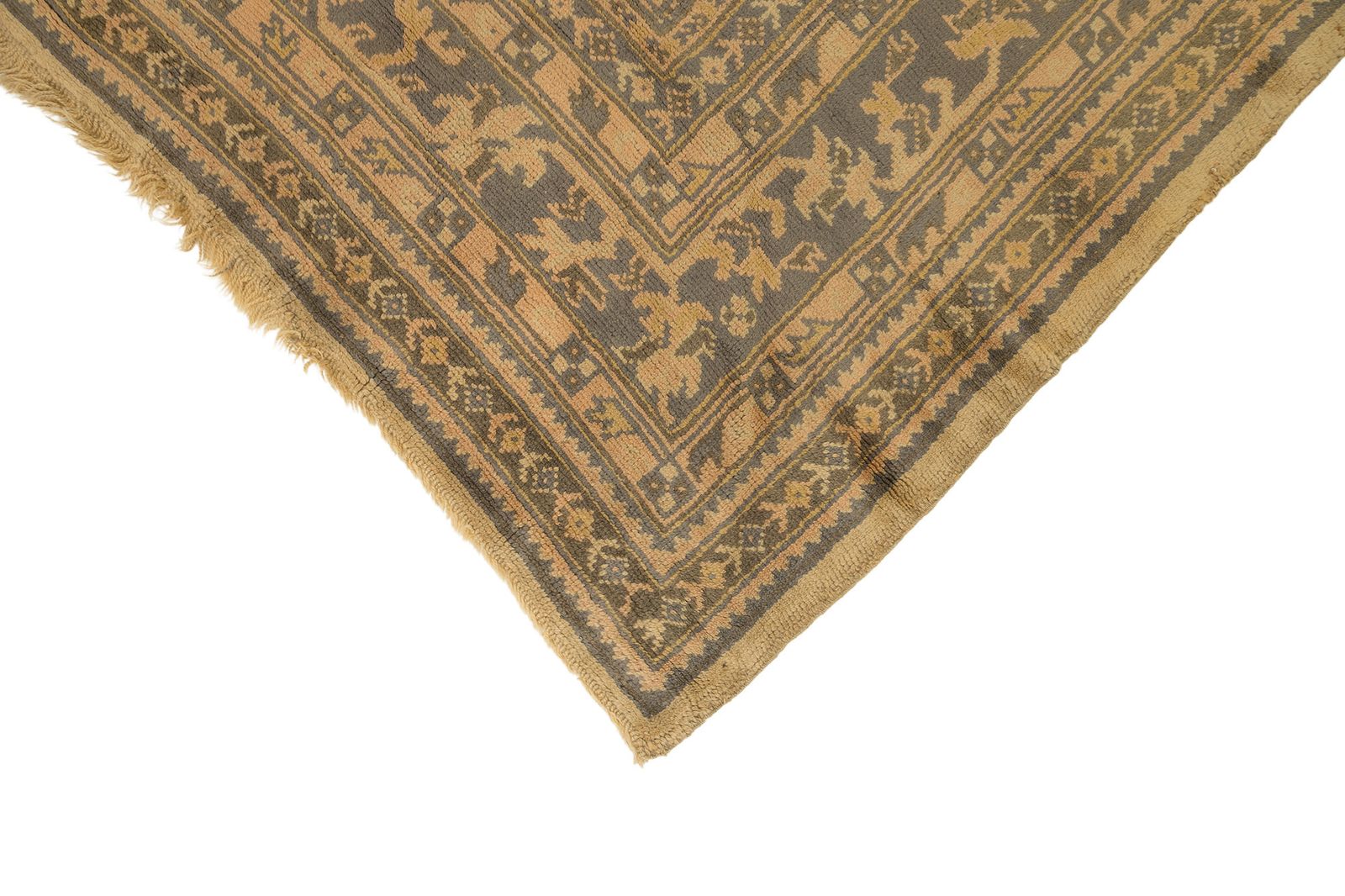 Antiek Turks Oushak tapijt, beige, 447 × 373 cm, ca. jaren 1920 photo 8260.0