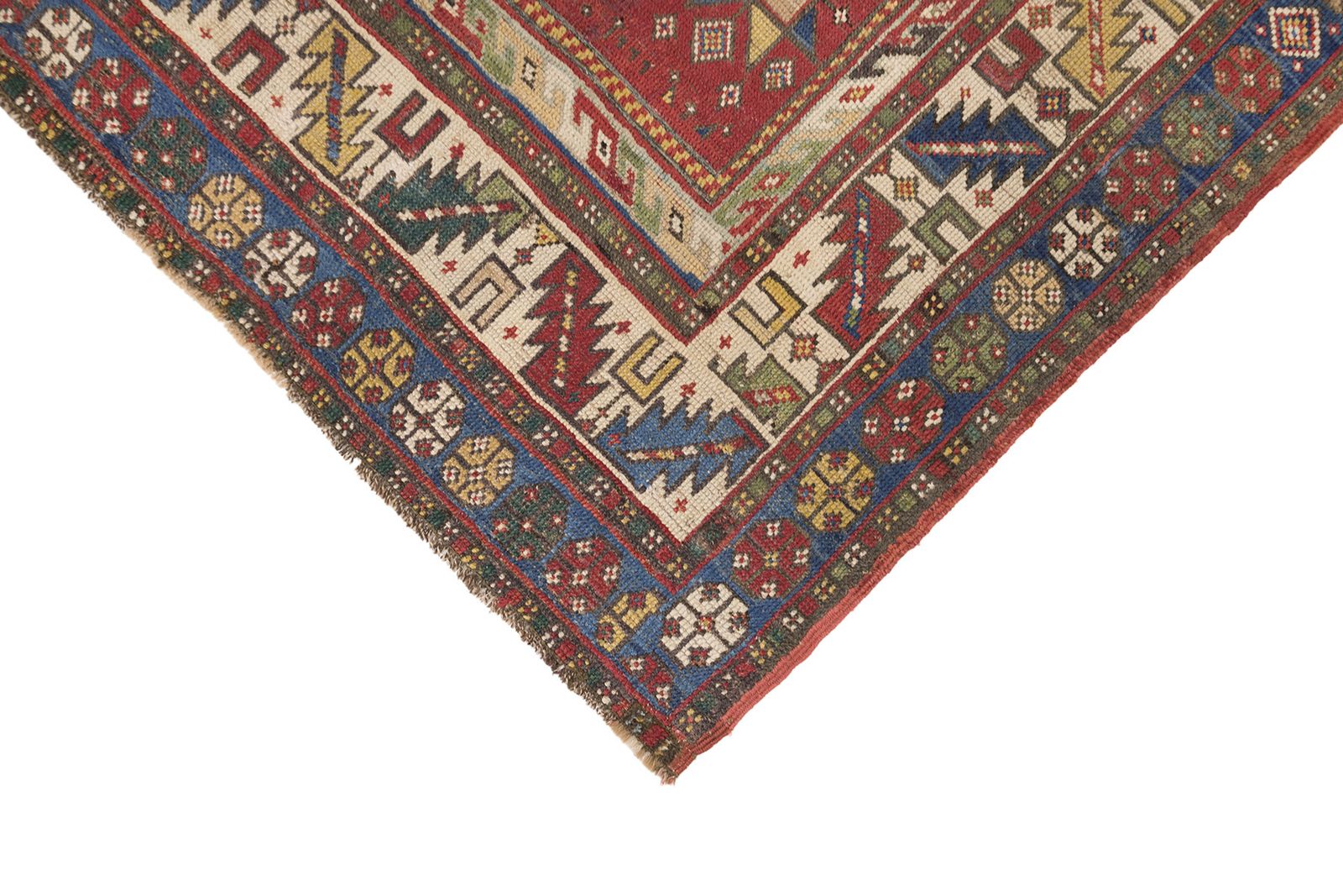 Antiek Kaukasisch Kazak Lesghi tapijt, 205 × 124 cm, ca. 1900s photo 2830.0