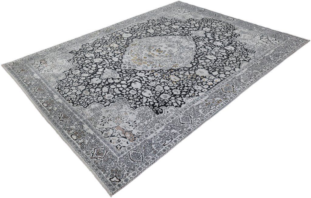 Vintage Indiaas Kashmir zijden tapijt, grijs, 327 × 243 cm photo furniture