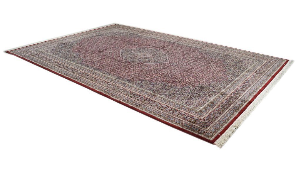 Vintage Indiaas Jaipur tapijt, rood, 546 × 367 cm, ca. jaren 1990 photo for sale