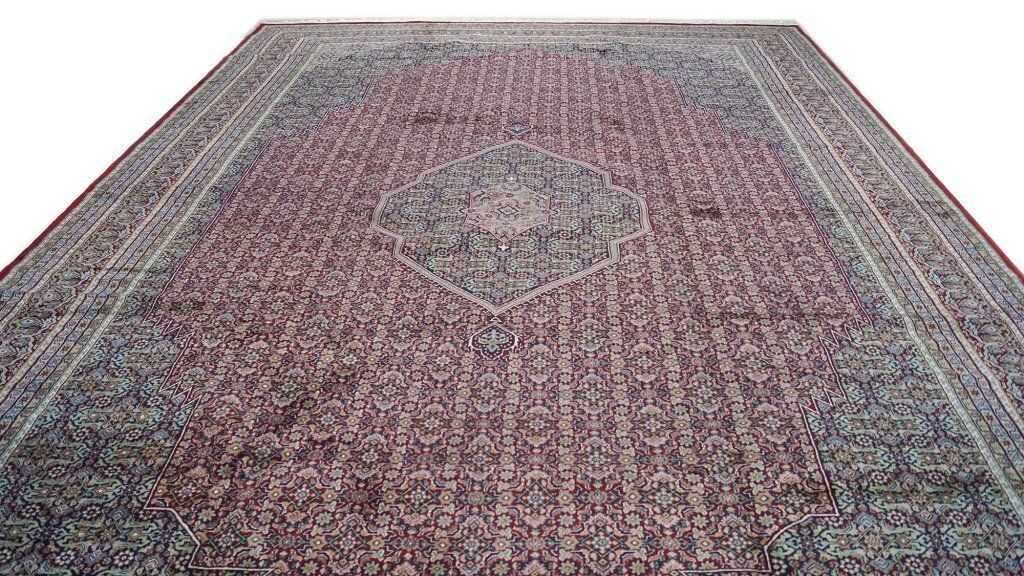 Vintage Indiaas Jaipur tapijt, rood, 546 × 367 cm, ca. jaren 1990 photo 4710.0