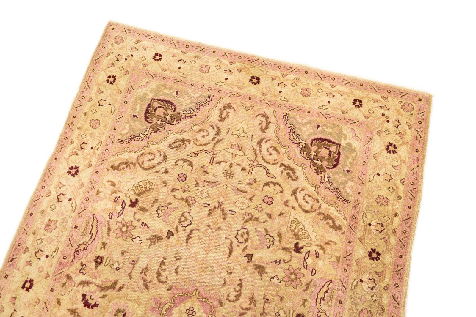 Antiek Indiaas Amritsar-tapijt, 244 × 124 cm, ca. jaren 1920 photo Textiel