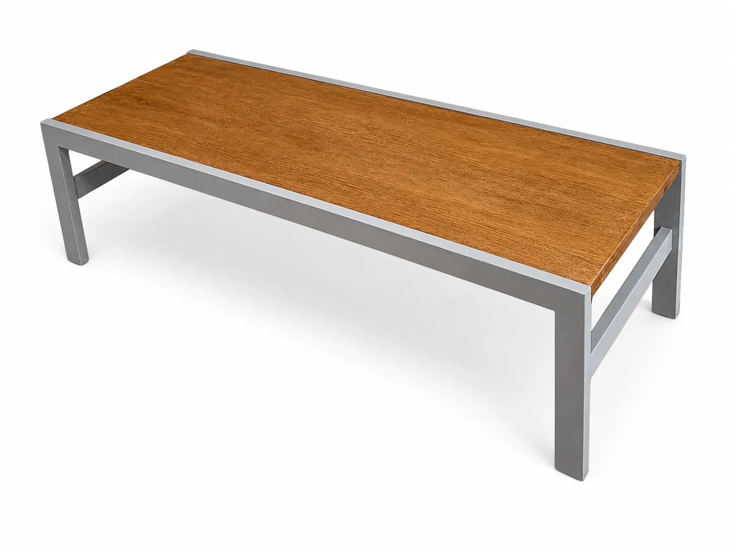 Upcycled Grey And Oak Modern Industrial Style Coffee Table 4ft photo Furniture