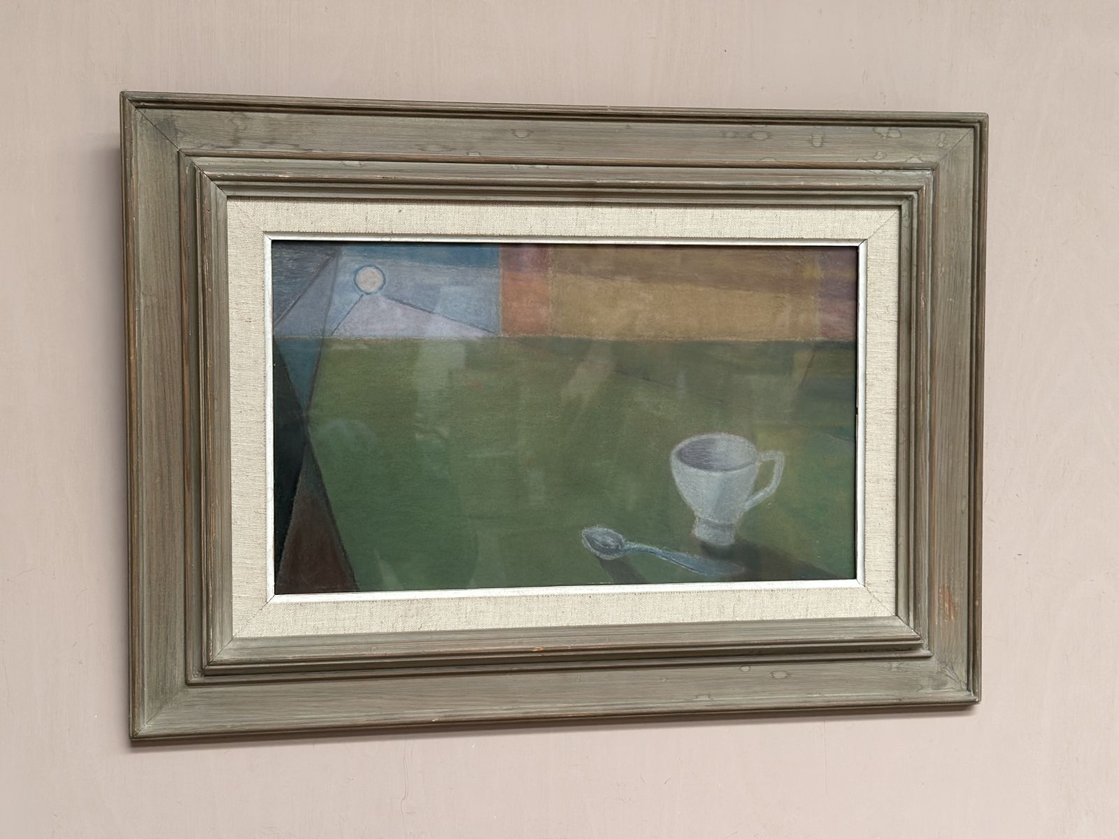 Original Glazed Oil On Paper – Still Life By Ann Sjöström – Vintage & Framed, Approx. 50 X 40 Cm (19.7 X 15.7 In) photo furniture