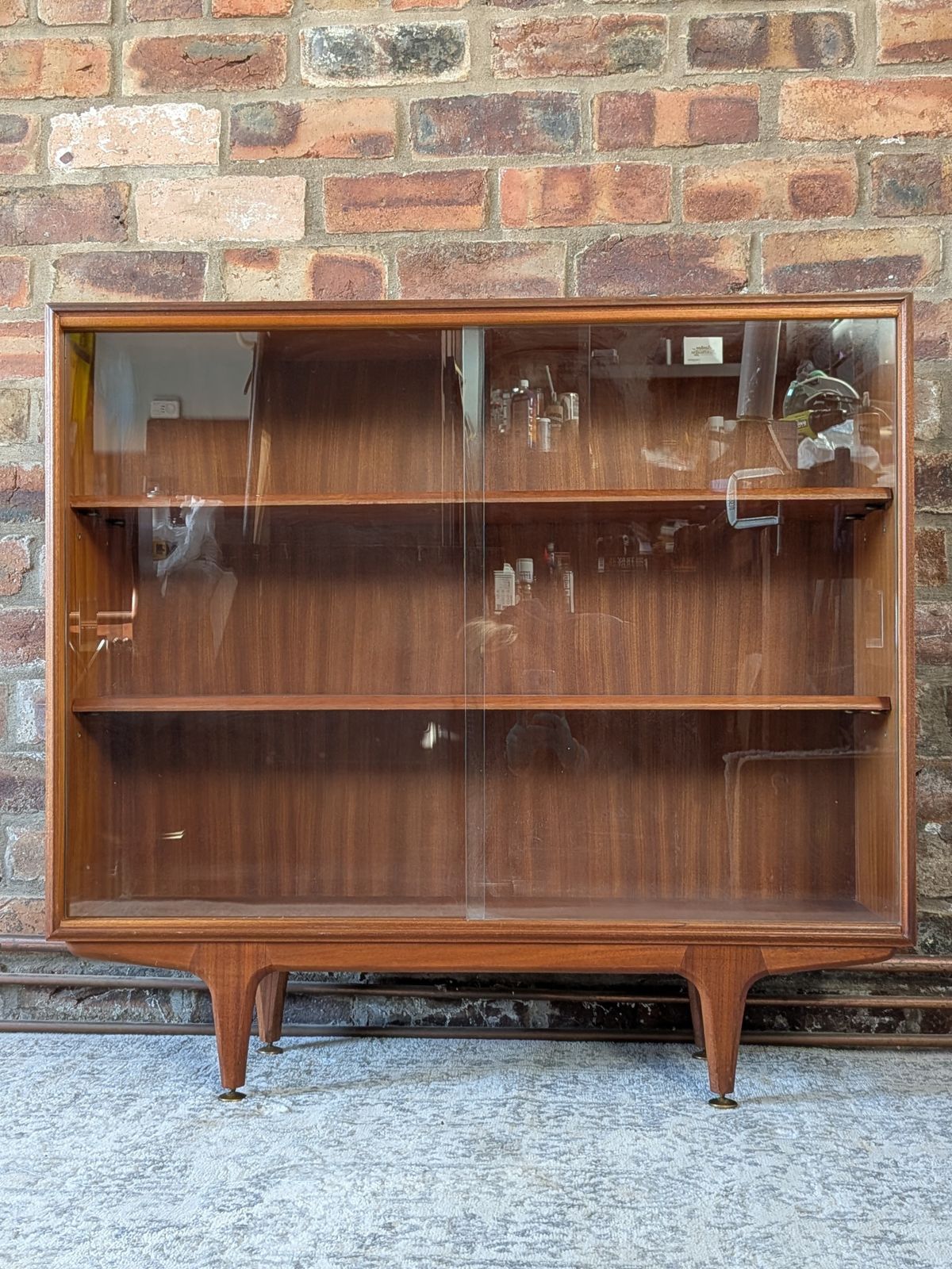 photo vinterior Mid Century Modern Teak Glazed Bookcase & Display Cabinet By A.H. McIntosh, 1960s
