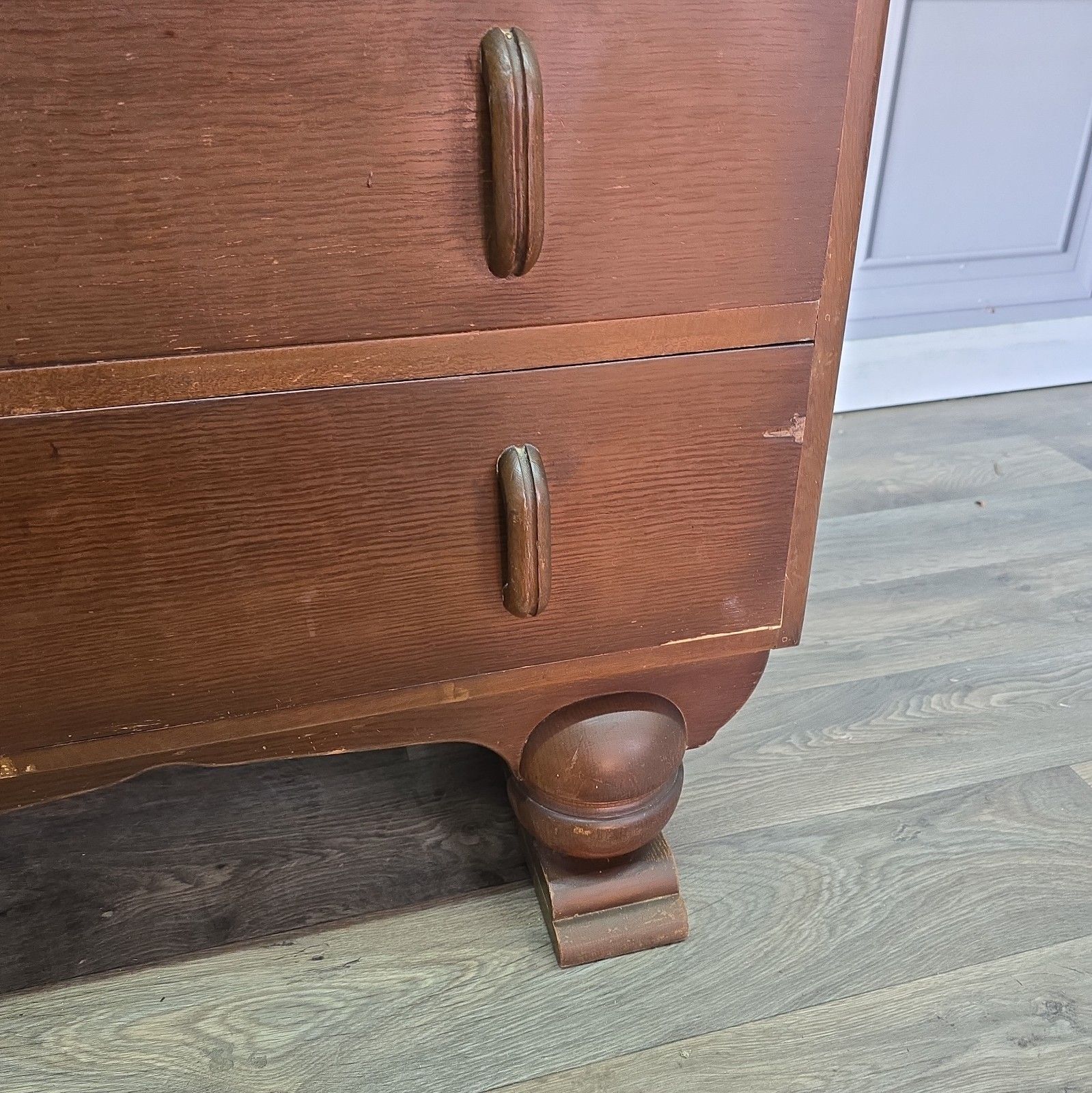 Vintage Jentique Writing Bureau Oak 3 Drawer Chest Fall Front Desk Retro Wood photo buy
