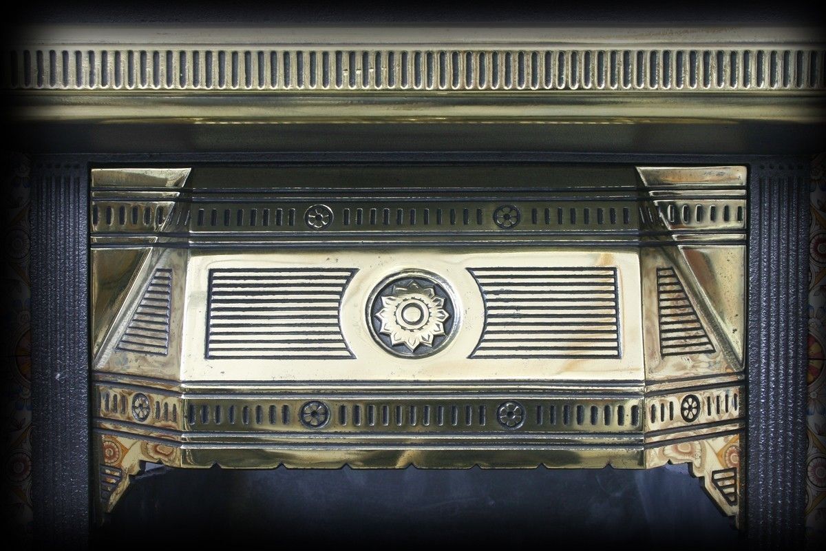 Late Victorian Cast Iron, Brass And Tiled Grate photo furniture