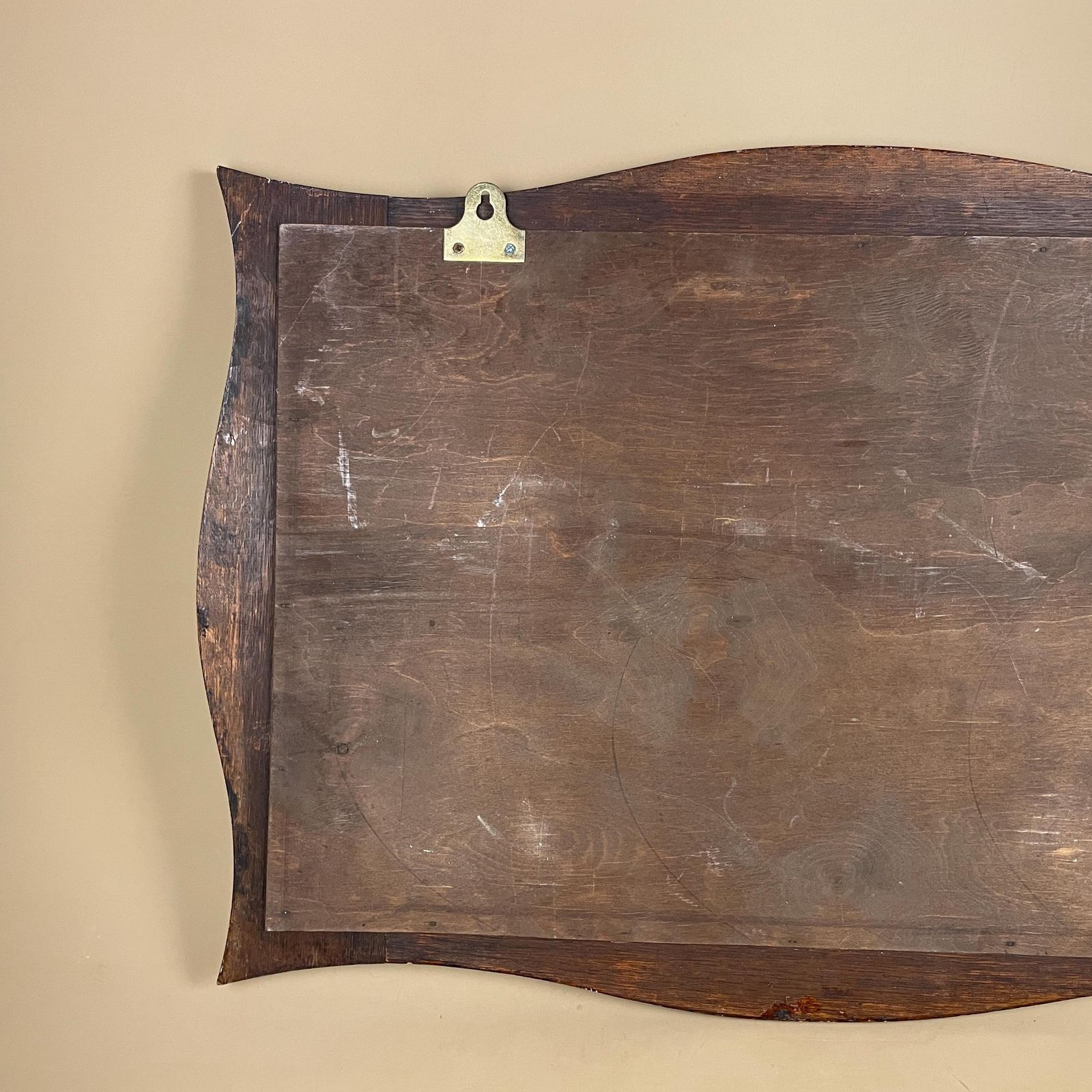 photo buy Antique Oak Wall Mirror, Oval Bevelled Glass, Edwardian Beaded Frame, Large Horizontal Overmantle, English Country House Decor