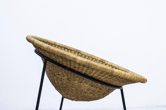 1950s Wicker Easy Chair By Sven Staaf photo vinterior