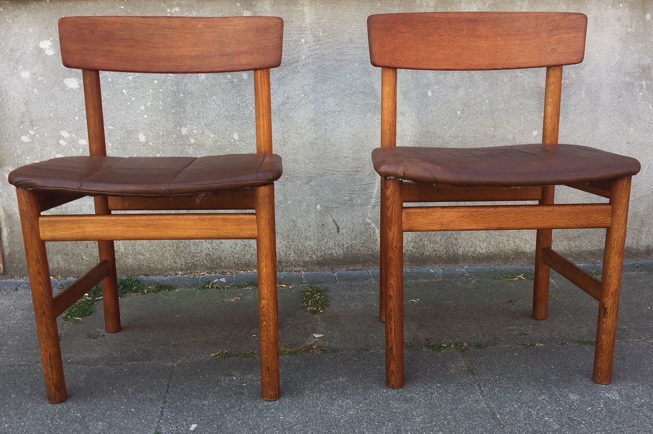 Oak Bm 236 Side Chairs By Børge Mogensen For Fredericia, 1950s, Set Of 2 photo 965.0