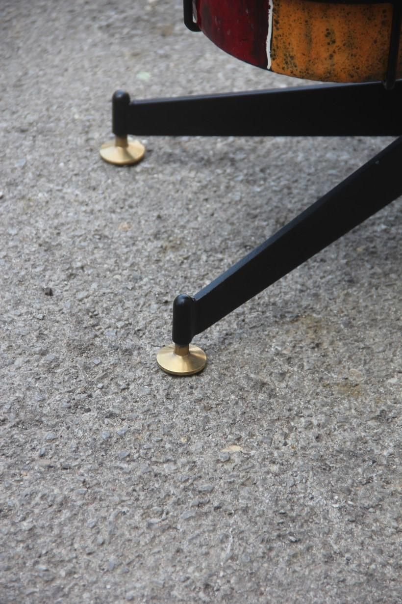 Umbrella Stand Poggibonsi Siva Design Midcentury Italian Enamel Iron Black photo for sale