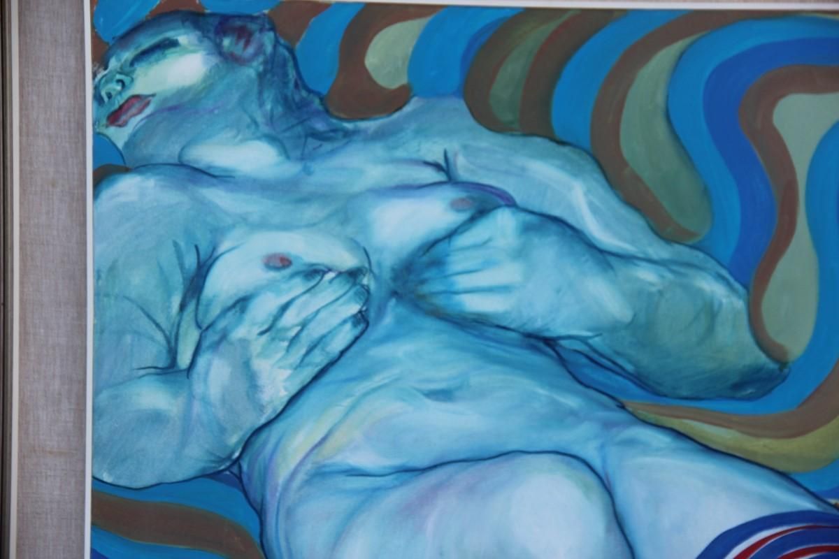 Oil On Canvas Naked Woman Elio Pelosi Neapolitan Painter Work Entitled Orgasm photo 1980.0