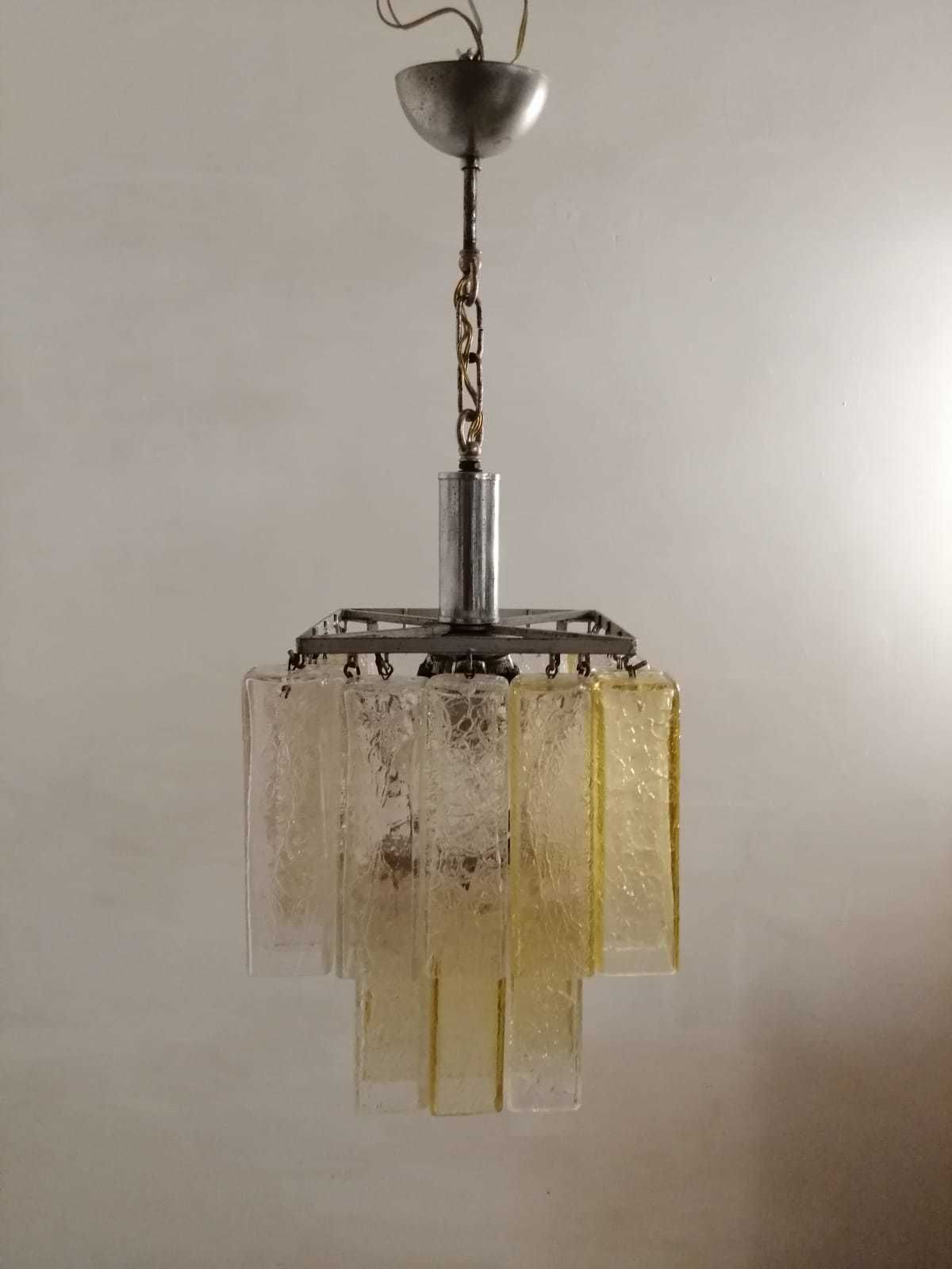 Italian Midcentury Murano Glass Chandelier By Venini photo furniture