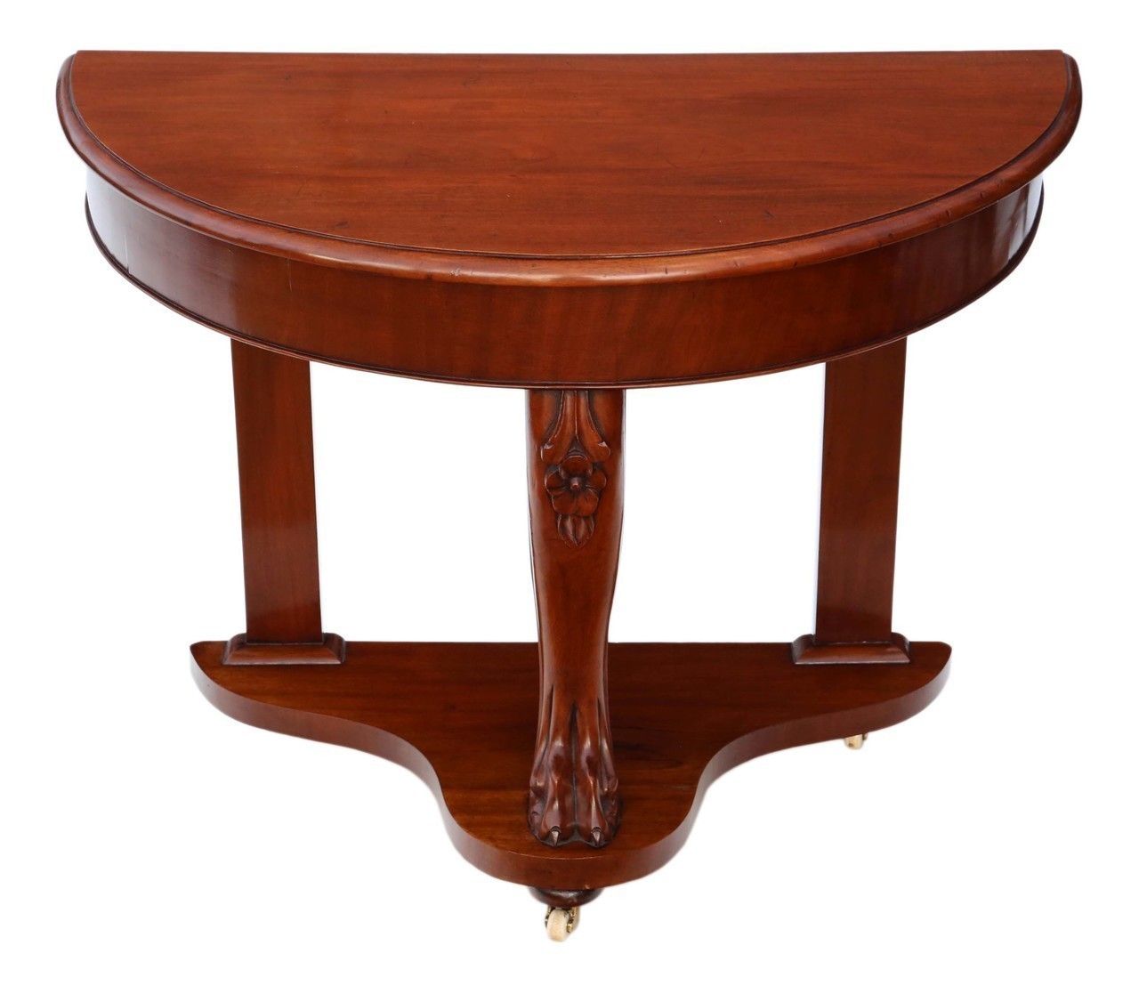 Victorian Mahogany Demi Lune Console Table photo furniture