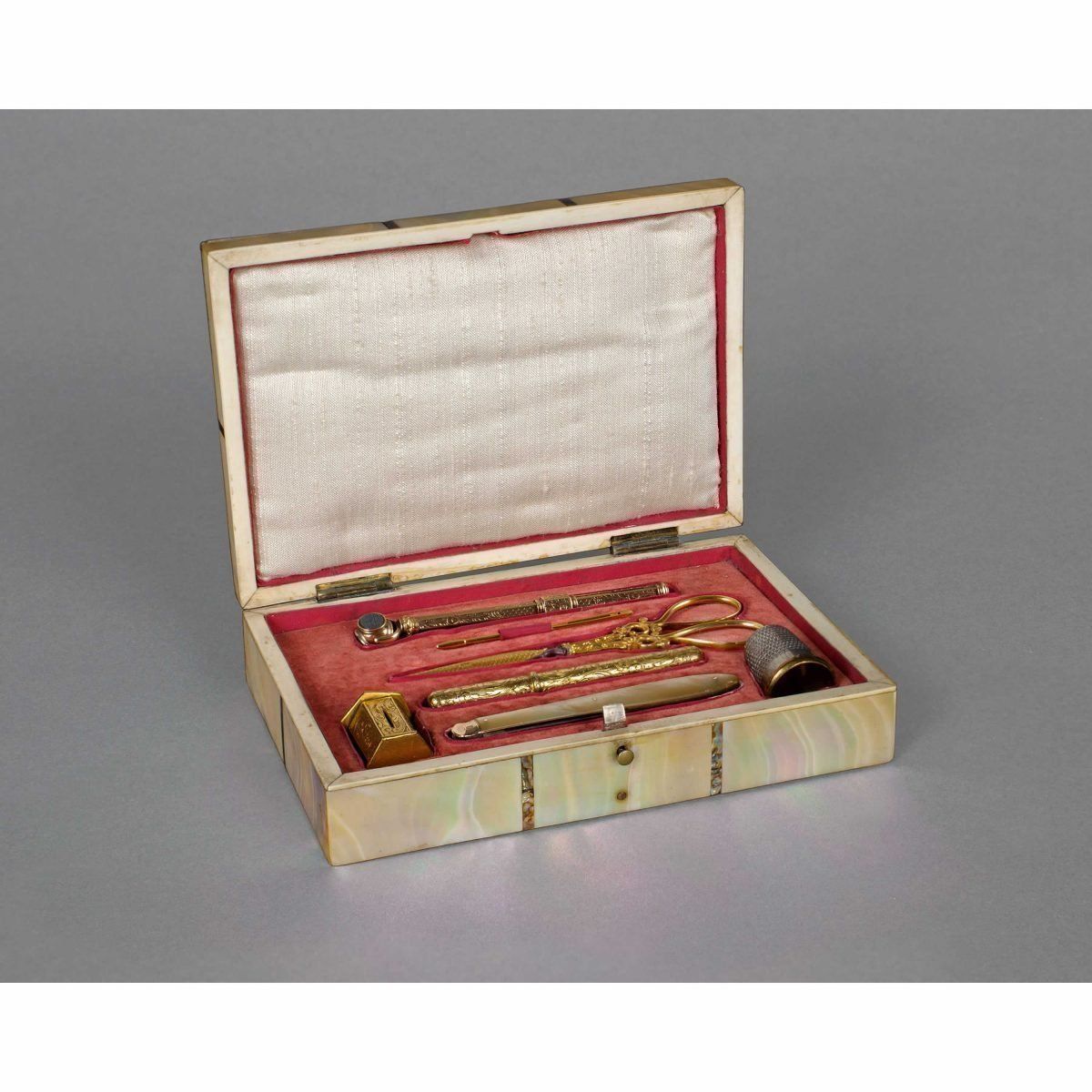 Early 19th Century Mother Of Pearl Necessaire photo Home Decor