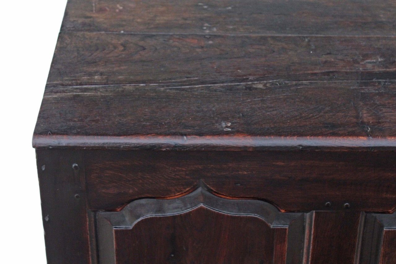 Georgian 3 Panel Oak Mule Chest Coffer photo for sale