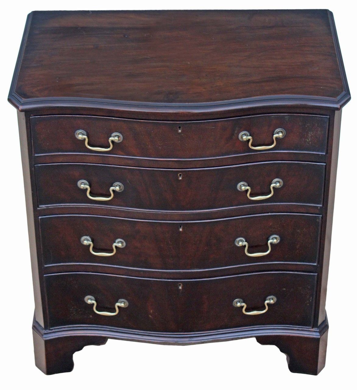 Georgian Revival Small Mahogany Serpentine Chest Of Drawers C1925.