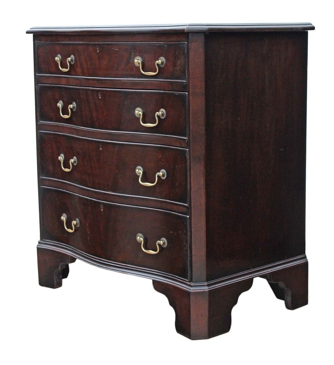 Georgian Revival Small Mahogany Serpentine Chest Of Drawers C1925. photo vintage