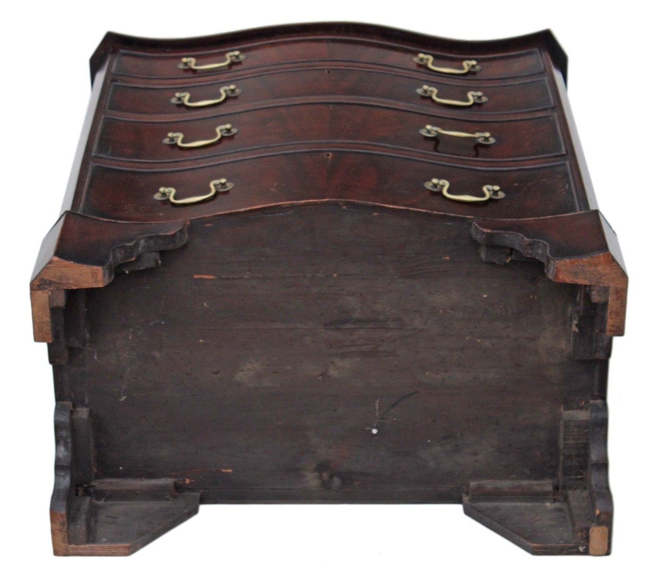 Furniture Georgian Revival Small Mahogany Serpentine Chest Of Drawers C1925. photo