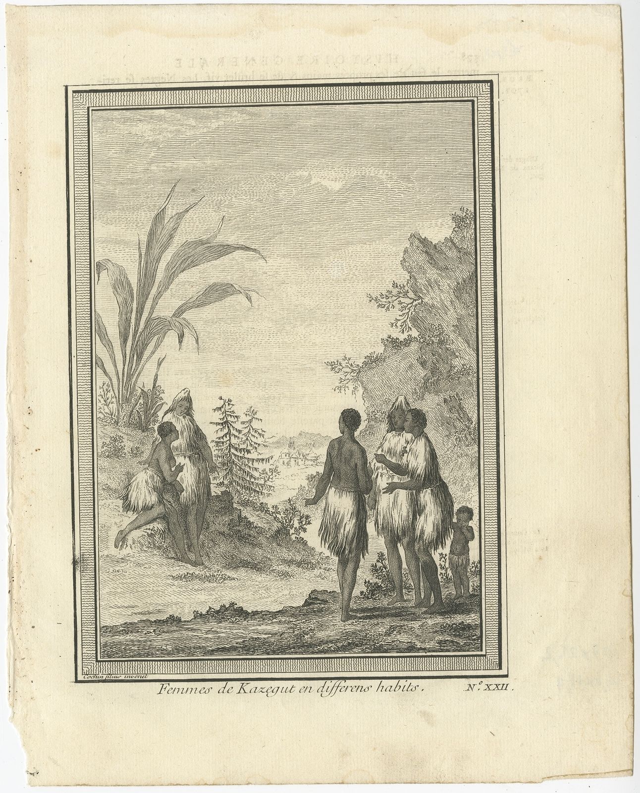 Antique Print Of Women Of Kazegut By Prevost (C.1750)
