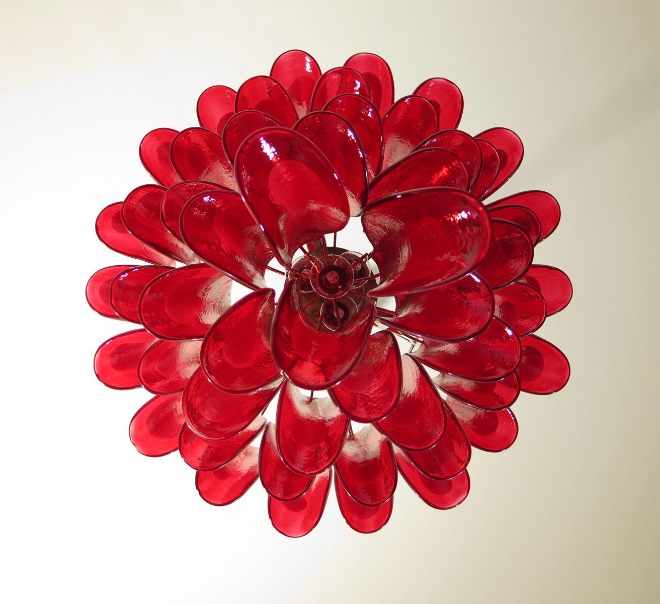 Italian Vintage Murano Chandelier   Mazzega   52 Glass Petals photo 1265.0