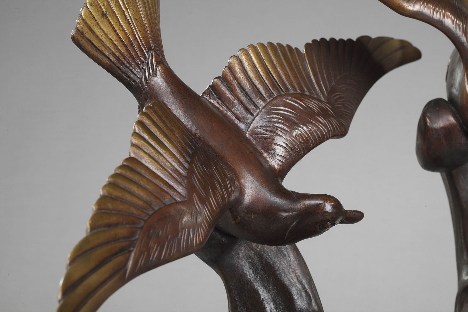 photo vinterior Statue en bronze « Flying Gulls » par Enrique Molins (espagnol, 1893-1958)