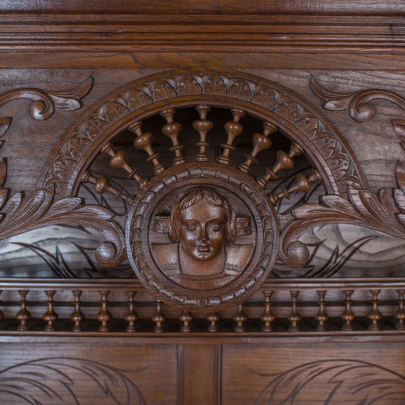 Antique, Breton Cabinet, Carved French Sideboard, Oak, Late 19th Century C.1880 photo Furniture