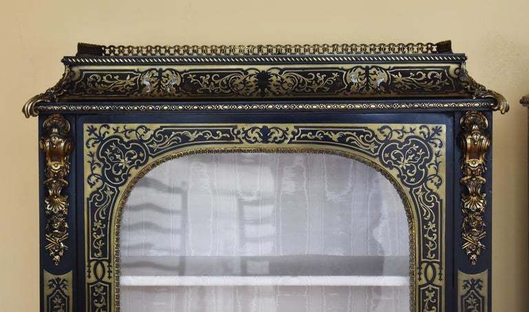 Pair Of 19th Century French Ebonised Boulle Cabinets photo Furniture