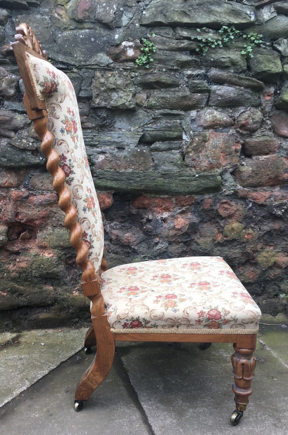 19th Century Ash Wood Nursing Chair Or Prie Dieu photo 185.0