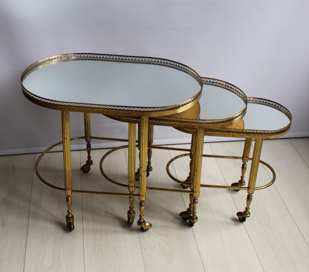 Nest Of Brass French Trolleys