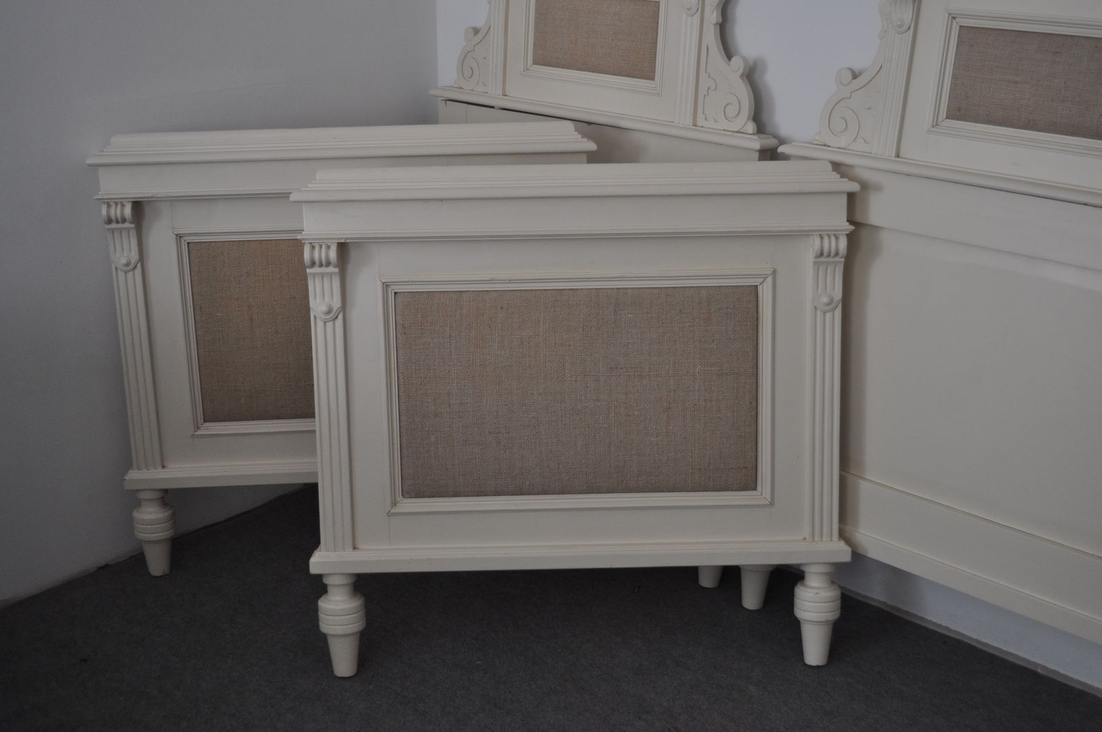 Old German Pair Of Painted Single Beds photo furniture