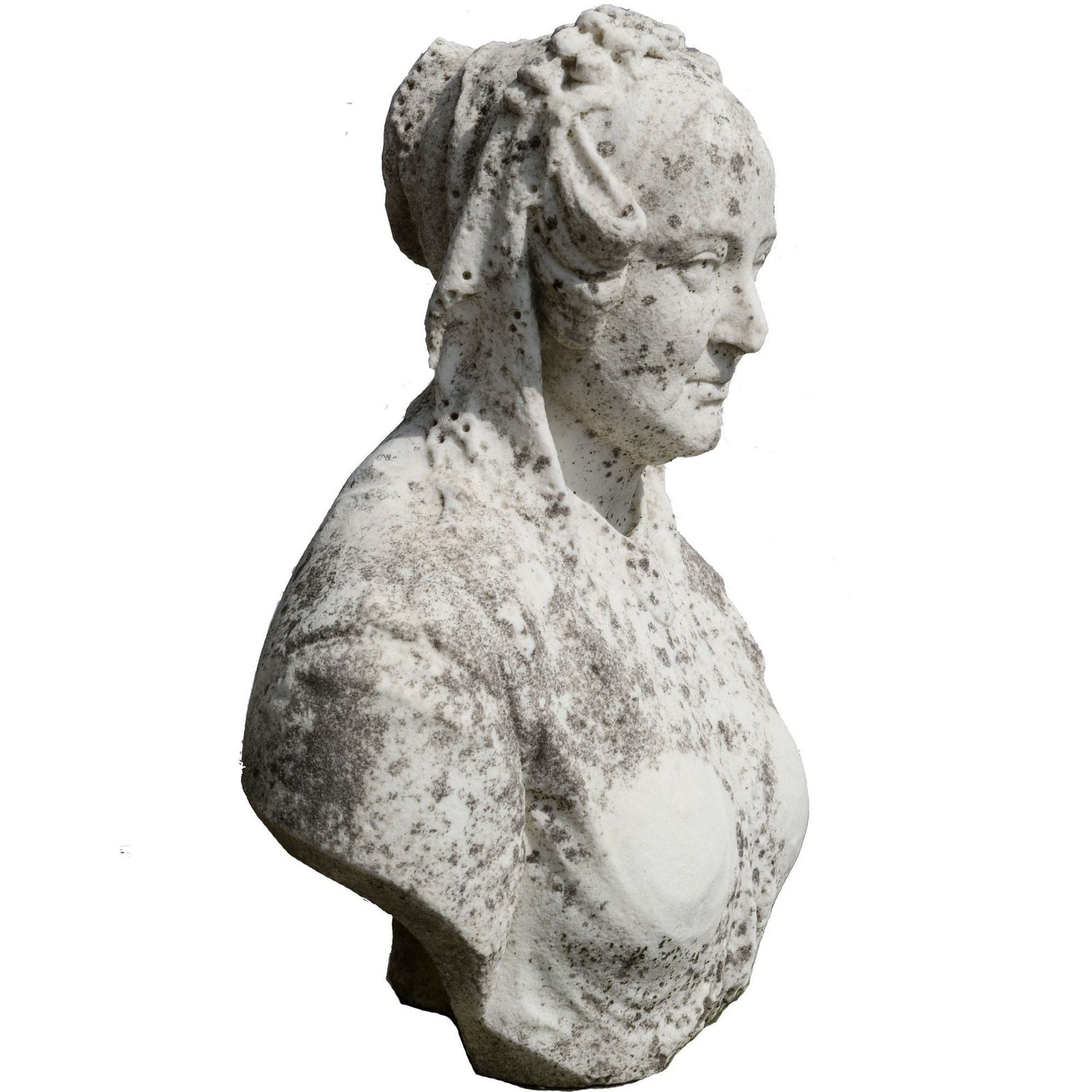 Antique Queen Victoria Bust Carved In Carrara Marble photo furniture
