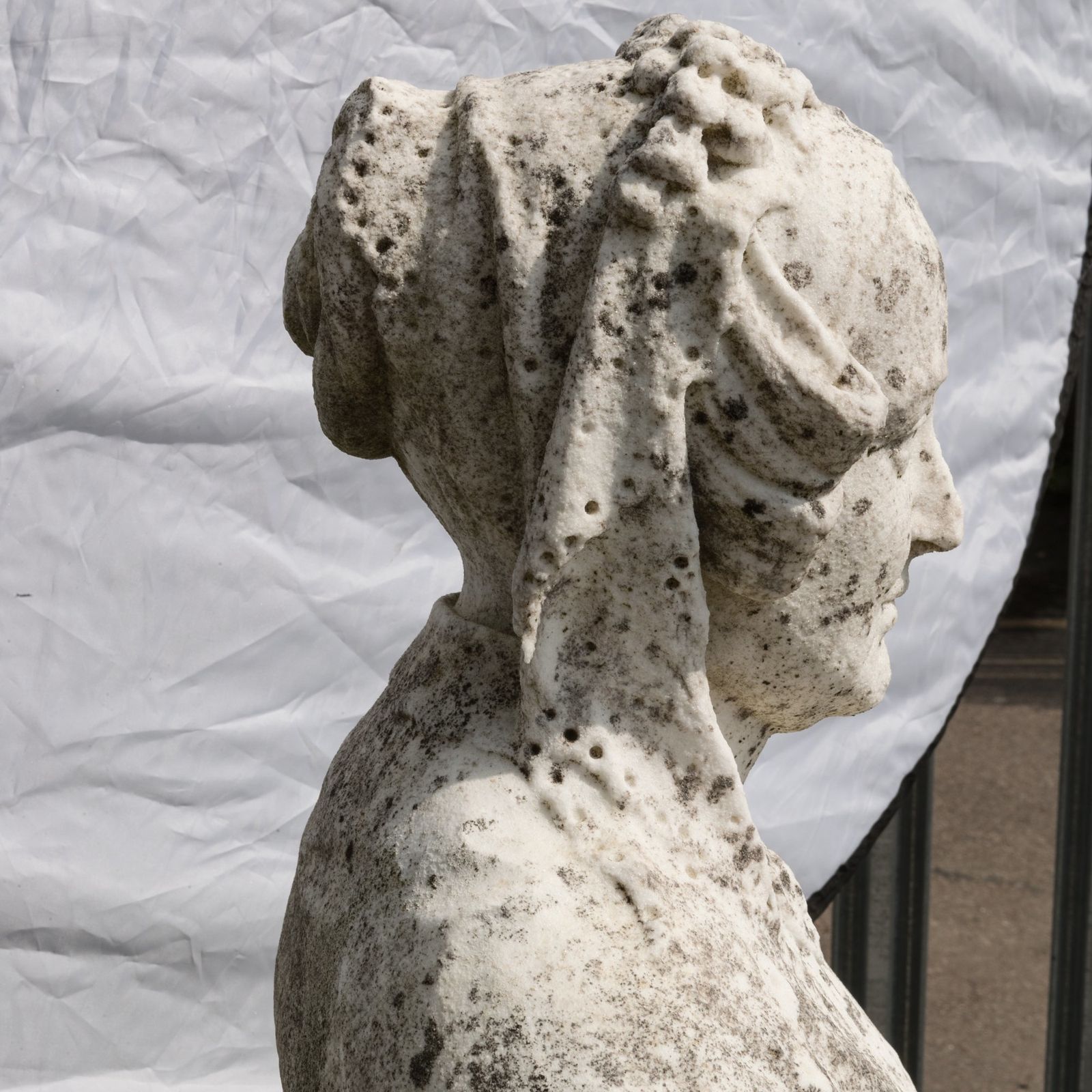 Antique Queen Victoria Bust Carved In Carrara Marble photo vinterior