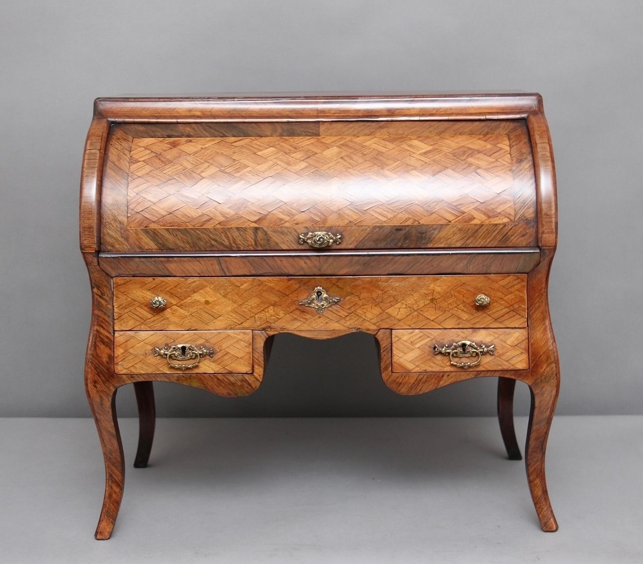 19th Century Parquetry Miniature Desk
