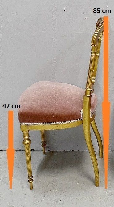 Pair Of Golden Wood Chairs Napoleon III, 2nd Part Of The 19th photo buy