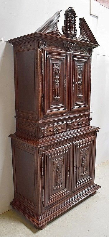 Gothic Sideboard Two Corps Gothic Solid Walnut, Nineteenth photo buy