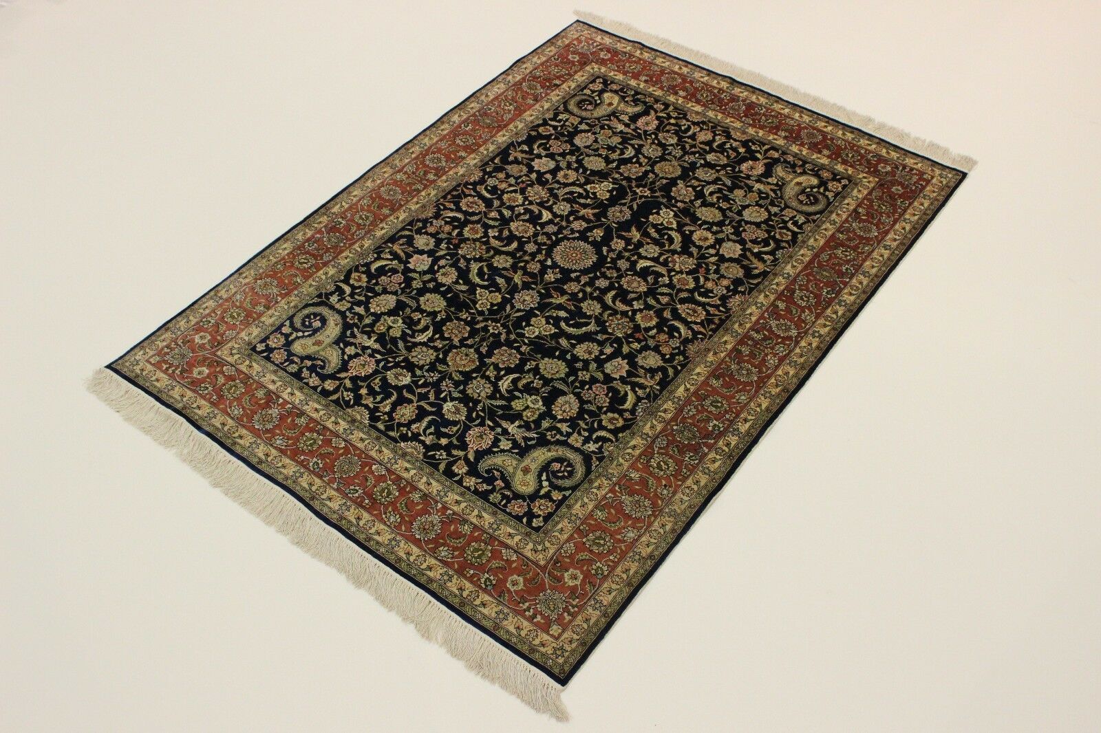Silk Thigh China Fine 100% Silk Oriental Rug 1.83 X 1.27 photo for sale