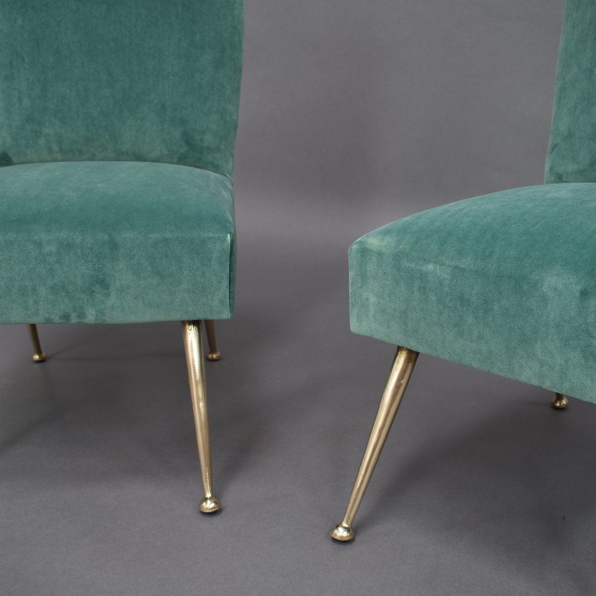 photo vinterior Italian Velvet Side Chairs By Gigi Radice For Minotti, 1950s, Set Of 2