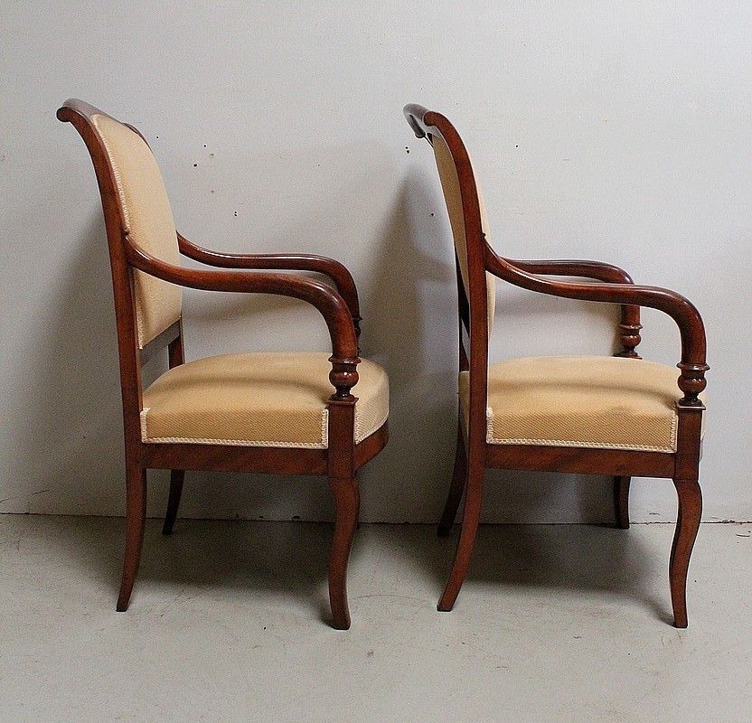 photo vinterior Pair Of Cuban Mahogany Armchairs   Late Eighteenth / Early Nineteenth