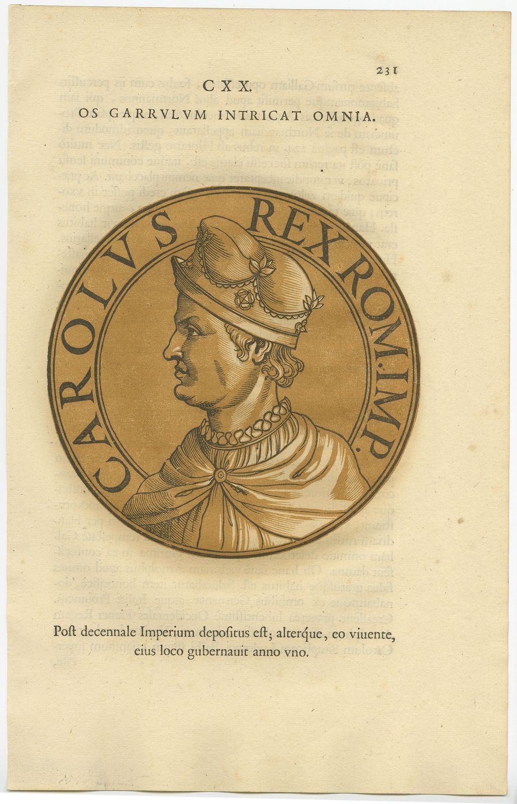 Antique Portrait Of Charles III By Goltzius (1645)
