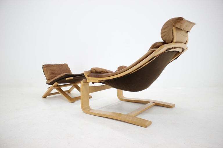 Kroken Leather Lounge Chair And Stool By Ake Fribytter For Nelo, Sweden, 1970s. photo furniture
