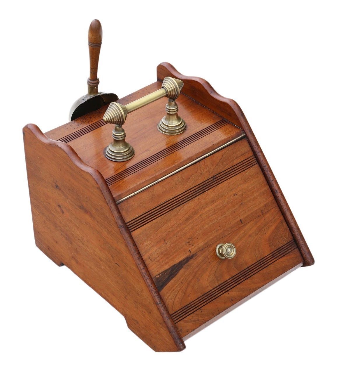 Walnut Coal Scuttle Box photo for sale