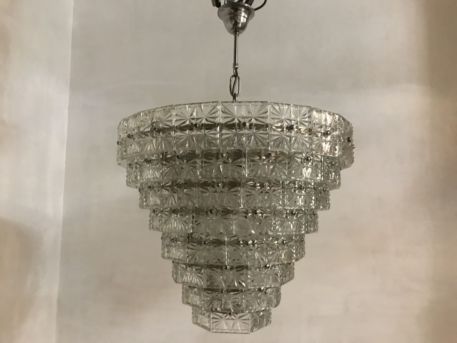 Large Midcentury Crystal Chandelier 18 Lights photo furniture