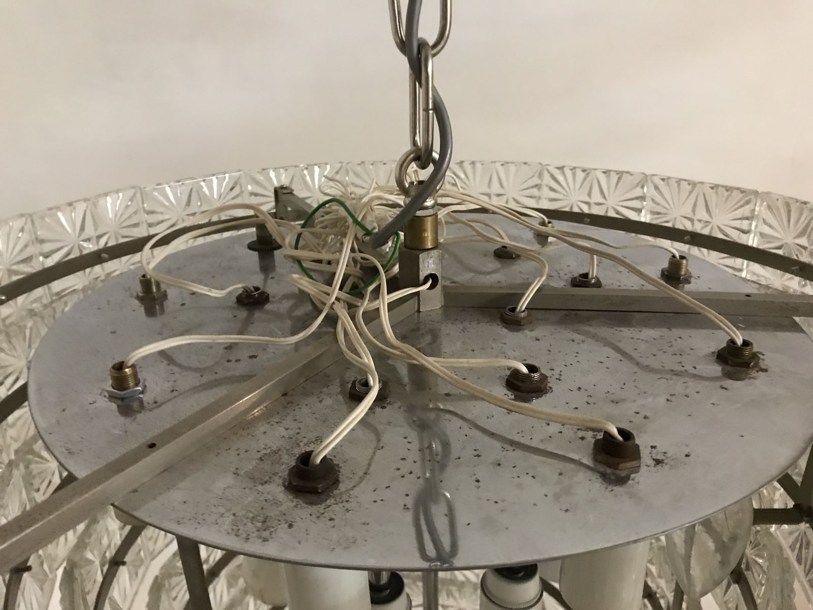 Large Midcentury Crystal Chandelier 18 Lights photo 988.0