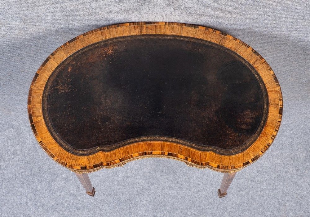 photo buy Fine Rosewood & Inlaid Kidney Shaped Writing Table